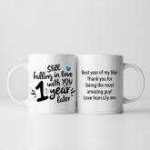 Thumbnail 3 - Still Falling in Love 1 Year Later Personalised Mug 