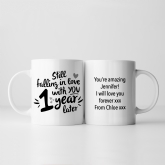 Thumbnail 8 - Still Falling in Love 1 Year Later Personalised Mug 