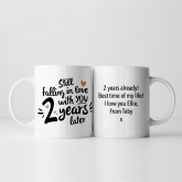 Thumbnail 1 - Still Falling in Love 2 Years Later Personalised Mug