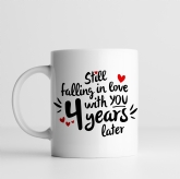 Thumbnail 2 - Still Falling in Love 4 Years Later Personalised Mug
