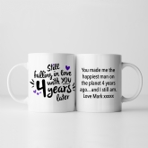 Thumbnail 9 - Still Falling in Love 4 Years Later Personalised Mug