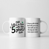 Thumbnail 1 - Still Falling in Love 5 Years Later Personalised Mug 