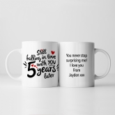Thumbnail 3 - Still Falling in Love 5 Years Later Personalised Mug 