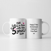 Thumbnail 4 - Still Falling in Love 5 Years Later Personalised Mug 