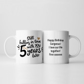 Thumbnail 5 - Still Falling in Love 5 Years Later Personalised Mug 