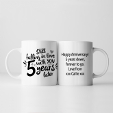 Thumbnail 6 - Still Falling in Love 5 Years Later Personalised Mug 