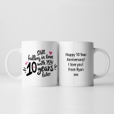 Thumbnail 8 - Still Falling in Love 10 Years Later Personalised Mug 