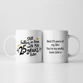 Thumbnail 4 - Still Falling in Love 25 Years Later Personalised Mug 
