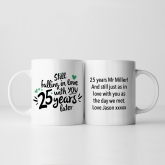 Thumbnail 9 - Still Falling in Love 25 Years Later Personalised Mug 