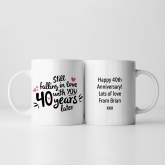 Thumbnail 5 - Still Falling in Love 40 Years Later Personalised Mug 
