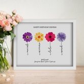 Thumbnail 1 - Bunch of Flowers with Name Stems Personalised Print