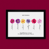 Thumbnail 2 - Bunch of Flowers with Name Stems Personalised Print