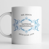 Thumbnail 4 - Personalised Pair of Sapphire Anniversary Mugs