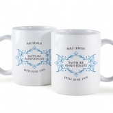 Thumbnail 6 - Personalised Pair of Sapphire Anniversary Mugs