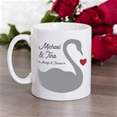 Thumbnail 2 - Personalised Pair Of Romantic Swans Mugs