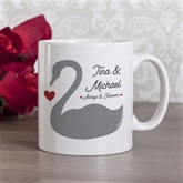 Thumbnail 3 - Personalised Pair Of Romantic Swans Mugs