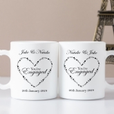 Thumbnail 1 - Personalised You're Engaged Heart Design Pair Of Mugs
