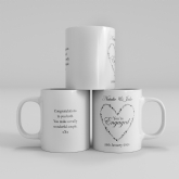Thumbnail 2 - Personalised You're Engaged Heart Design Pair Of Mugs