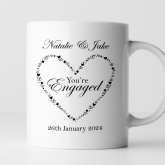 Thumbnail 4 - Personalised You're Engaged Heart Design Pair Of Mugs