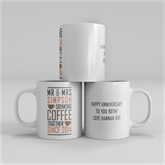 Thumbnail 2 - Personalised Pair Of Drinking Coffee Together Since Mugs