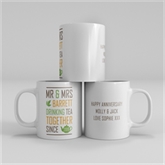 Thumbnail 4 - Personalised Pair Of Drinking Coffee Together Since Mugs