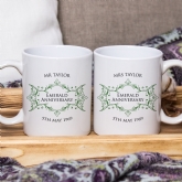 Thumbnail 1 - Pair of Personalised Emerald Anniversary Mugs