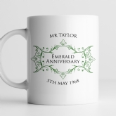 Thumbnail 3 - Pair of Personalised Emerald Anniversary Mugs