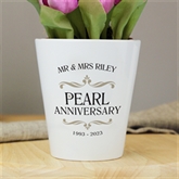 Thumbnail 2 - Personalised Pearl Wedding Anniversary Plant Pot