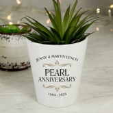 Thumbnail 1 - Personalised Pearl Wedding Anniversary Plant Pot