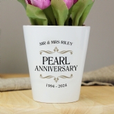 Thumbnail 2 - Personalised Pearl Wedding Anniversary Plant Pot