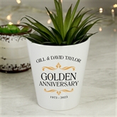 Thumbnail 2 - Personalised Golden Wedding Anniversary Plant Pot