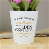 Thumbnail 1 - Personalised Golden Wedding Anniversary Plant Pot