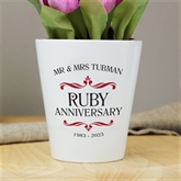 Thumbnail 2 - Personalised Ruby Wedding Anniversary Plant Pot