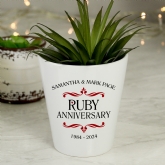 Thumbnail 1 - Personalised Ruby Wedding Anniversary Plant Pot