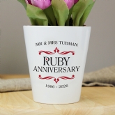 Thumbnail 2 - Personalised Ruby Wedding Anniversary Plant Pot