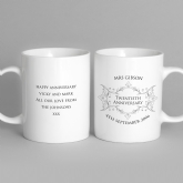 Thumbnail 3 - Personalised Pair Of Twentieth Anniversary Mugs