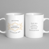 Thumbnail 2 - Personalised Pair of Golden Anniversary Mugs