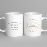 Thumbnail 3 - Personalised Pair of Golden Anniversary Mugs