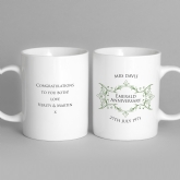 Thumbnail 2 - Pair of Personalised Emerald Anniversary Mugs