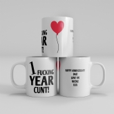 Thumbnail 1 - Personalised 1 Year Rude Anniversary Mug