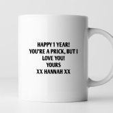 Thumbnail 6 - Personalised 1 Year Rude Anniversary Mug