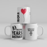 Thumbnail 12 - Personalised 10 Year Rude Anniversary Mug