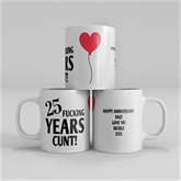 Thumbnail 11 - Personalised 25 Year Rude Anniversary Mug