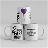 Thumbnail 12 - Personalised 25 Year Rude Anniversary Mug