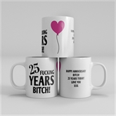 Thumbnail 9 - Personalised 25 Year Rude Anniversary Mug