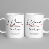Thumbnail 4 - Pair of Personalised Classy 1st Anniversary Mugs