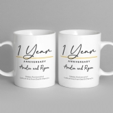 Thumbnail 5 - Pair of Personalised Classy 1st Anniversary Mugs