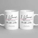 Thumbnail 7 - Pair of Personalised Classy 1st Anniversary Mugs