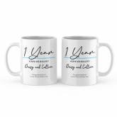 Thumbnail 9 - Pair of Personalised Classy 1st Anniversary Mugs