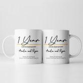 Thumbnail 5 - Pair of Personalised Classy 1st Anniversary Mugs